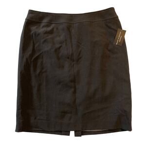 Tahari ASL Womens Straight Pencil Skirt Knee Length Black Lined Slit Size 12